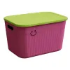 Rose red covered storage box, plastic household organization box, large-capacity dust-proof storage box Item Picture